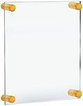 Azar Displays 105514-GLD Acrylic Floating Double Panel Wall Frame,8.5" x 11" Graphic Size, Overall Frame Size:12" x 15", Gold