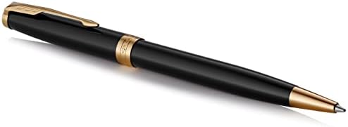 Parker Sonnet Ballpoint Pen Black Lacquer with Gold Trim Medium Point Black Ink (1931497)