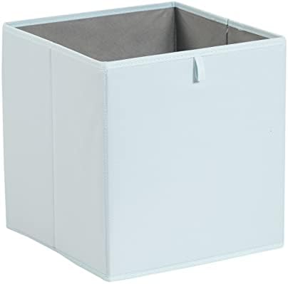Amazon Basics Collapsible Cube Organizer Bins, Closet Storage Baskets for Shelves with Secure Pull Handle, Foldable Space-Saving, Jade Green, 13x15x13", 6-Pack