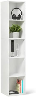 Amazon Basics 5-Cube Bookcase Compatible with Fabric Storage Cube Organizers, White | Compatible with Fabric Storage Cube Organizers