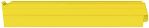 Akro-Mils 30124 Heavy Duty Plastic Shelf Bins, 24"x 4"x 4", Yellow, 12-Pack