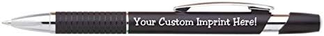 ExpressDesigns™ Personalized Ballpoint Pens Click action Custom Black writing ink - The Sleeker - Full color Printed Name Pens with Your Logo/Text/Message - Cusomizable - 12 Qty (Black)