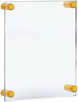Azar Displays 105508-GLD Acrylic Floating Double Panel Wall Frame,11" x 17" Graphic Size, Overall Frame Size: 15" x 21", Gold