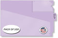 Doctor Stuff - Center Tab Vinyl Out Guides, Diagonal Cut Front Pocket, Top Charge Out Slip Pocket, Plastic File Folder, Letter Size 9" x 13-1/4", Lavender, 100/Box