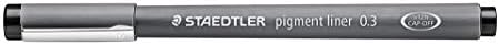Staedtler Pigment Liner, Fineliner Pen for Drawing, Drafting, Journaling, .3mm, Black, 308 03-9