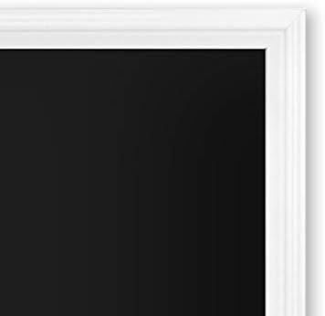 U Brands Chalkboard, 30" x 40", Magnetic, White Wood Frame