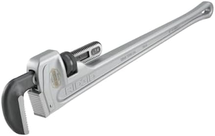 RIDGID 31110 Model 836 36" Aluminum Straight Pipe Wrench with 5" Pipe Capacity, 40% Lighter Aluminum Straight Plumbing Wrench with I-Beam Handle