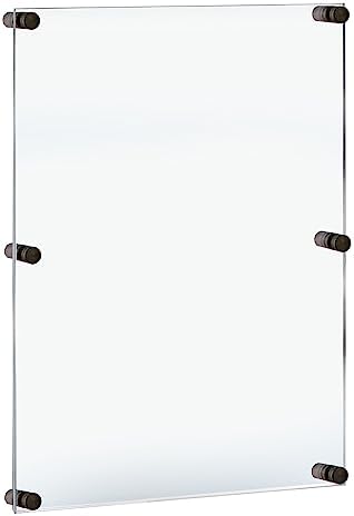 Azar Displays 105536-BLK Acrylic Floating Double Panel Wall Frame, 24" x 36" Graphic, Overall: 28" x 40", Black