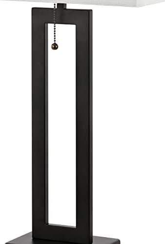JONATHAN Y Sabrina 28.5" Metal USB Industrial Lamp, Black, Set of 2