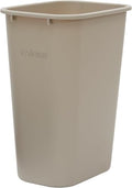 Winco PWR-41BE Waste Basket, 10 Gallon, Plastic,Beige (Pack of 5)