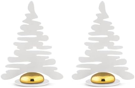 Alessi BM16S2 GR - Barkplace Tree Set of two place markers in steel coloured with epoxy resin, green with magnet.