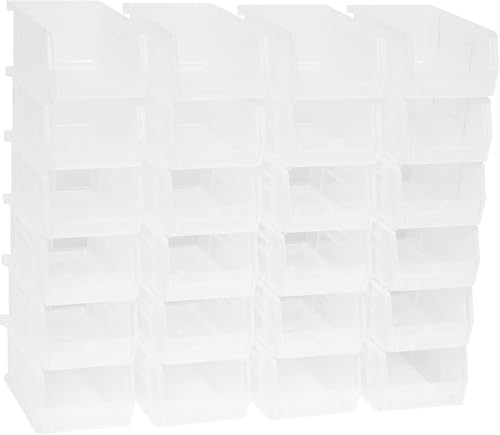 Akro-Mils 30220 AkroBins Plastic Storage Bins, 7"x4"x3", Clear, 24-Pack