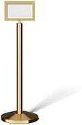 CCW 7 X 11 Inch Horizontal Pedestal Floor Sign Frame, Polished Brass