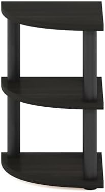 Furinno Turn-N-Tube Kitchen Countertop Organizer, 3-Tier Corner Countertop Organizer Shelf, Corner Shelf, for Kitchen, Pantry, Organizers and Storage, Espresso