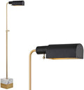 JONATHAN Y 56.5" Adjustable Library Floor Lamp Metal/Marble, Brass Gold