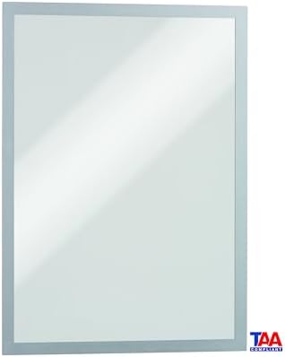 Durable Duraframe Sign Holder, Self-Adhesive, Silver, Tabloid Size, 2 Pack