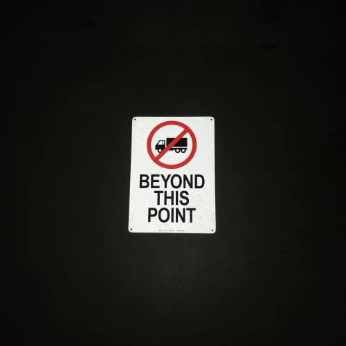 TRADESAFE No Trucks Beyond This Point Sign, No Trucks Allowed Sign, Quick Install, Light Reflective, UV-Resistant, Waterproof, 10” X 14” Aluminum Signs for Business