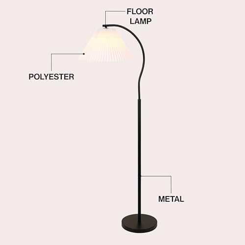 JONATHAN Y Devon 60.5" Modern Glam Arc Floor Lamp, Black