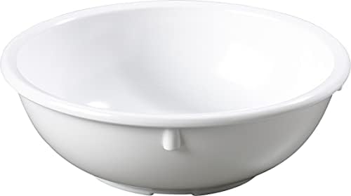 Carlisle FoodService Products Kingline Reusable Plastic Bowl Nappie Bowl for Home and Restaurant, Melamine, 14 Ounces, White, (Pack of 48)