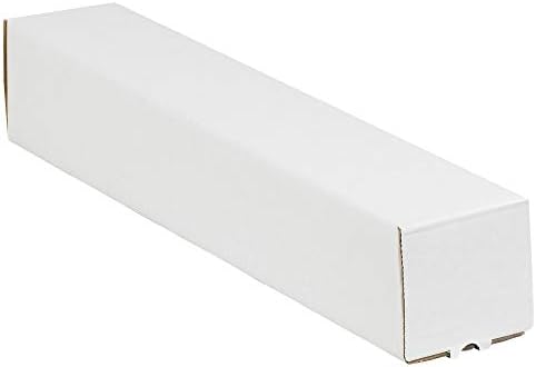 Top Pack Supply Square Mailing Tubes, 5" x 5" x 48", White (Pack of 25)