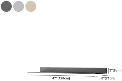 Metal Bookshelf Wall Mounted Contemporary Bookcase Office Aluminum Alloy Wallmounted Storage Shelf Living Room Bookshelf Metal Partition Single-layer Display Shelf Black 47.2"L x 8.3"W x 3.1"H