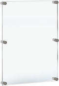 Azar Displays,105536, Floating Acrylic Wall Frame with Silver Hardware Stand Off Caps, Clear Hanging Photo Frame Display Mount with Frameless Border, Glass-Like Frame for Large Prints, 24" x 36"