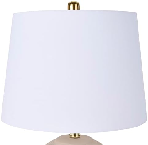 Nourison Home 23" Light Pink Ceramic Jar Table Lamp for Bedroom, Living Room, Dining Office, with White Shade (Pack of 1)