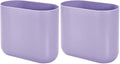 iDesign Small Slim Plastic Bathroom Trash Can, Purple, 10.56" x 5.5" x 9.77" high (Pack of 2)