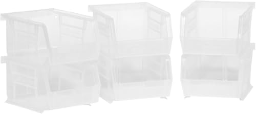 Akro-Mils 30210 AkroBins Plastic Storage Bins, 5"x4"x3", Clear, 6-Pack