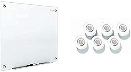 Quartet Glass Whiteboard, Magnetic Dry Erase White Board, 6 x 4 feet, Infinity, White Surface (G7248W) & Strong Magnets, Glass Whiteboard, Dry Erase Board, Large, Assorted Colors, 6 Pack (85392)