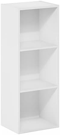 Furinno Pasir 3-Tier No Tool Assembly Open Shelf Bookcase, White