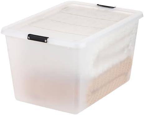 IRIS USA 4-Pack 55 Quart Clip Box with Latching Lid