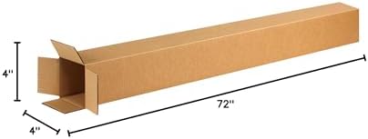 BOX USA 4x4x72 Tall Corrugated Boxes, Tall, 4L x 4W x 72H, Pack of 15 | Shipping, Packaging, Moving, Storage Box for Home or Business, Strong Wholesale Bulk Boxes