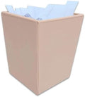 Dacasso Bonded Leather Waste Basket - Luxury Waste Basket (White Latte, 14 QT)