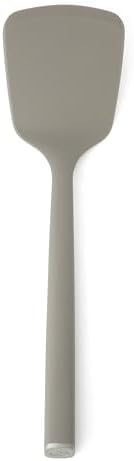 Calphalon Edge 10-Piece Kitchen Utensil Set with Crock, Stainless Steel and Silicone Cooking Tools, Nonstick-Safe Utensils with Comfortable Handles, Taupe