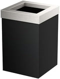 Gatco Small Bathroom Trash Can with Lid, Square 3 Gallon Stainless Steel Wastebasket, Under Sink, Matte Black and Satin Nickel, for Bathroom, Bedroom, Office (1915SN)