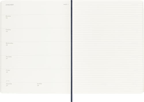 Moleskine 2027 12-Month Weekly Planner, XL, Sapphire Blue, Softcover