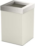 Gatco Small Bathroom Trash Can with Lid, Square 3 Gallon Stainless Steel Wastebasket, Under Sink, Matte Pearl and Satin Nickel, for Bathroom, Bedroom, Office (1935SN)