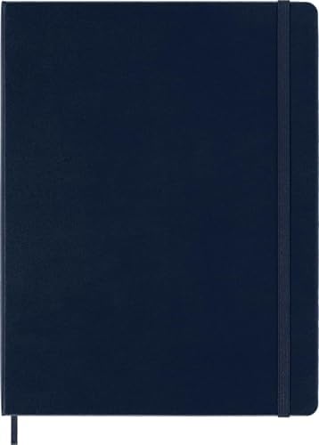 Moleskine Classic Notebook, Hard Cover, XL (7.5" x 9.5") Plain/Blank, Sapphire Blue, 192 Pages