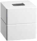 Kraftware Malibu Boutique Tissue Holder, White, Contemporary Bedroom, Facial Tissue Box Cover, Napkin Office Bathroom, MADE IN U.S.A.