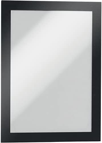 Durable Duraframe Sign Holder, Self-Adhesive, Black, Half-Letter, 2 Pack