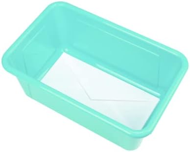 Storex Small Cubby Bins – Plastic Storage Containers for Classroom, 12.2 x 7.8 x 5.1 inches, Class Teal, 5-Pack (62420A05C)