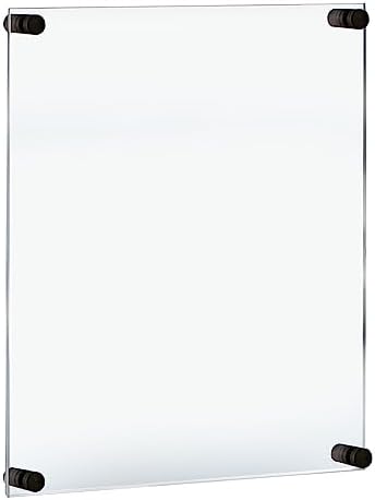 Azar Displays 105528-BLK Acrylic Floating Double Panel Wall Frame,17" x 22" Graphic Size, Overall Frame Size: 21" x 26", Black