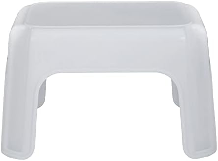 Rubbermaid Step Stool 9.5-Inch High White Plastic Small Single Step Stool for Kids/Adults in Home/Kitchen/Laundry/Garage/Bathroom