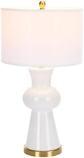 SAFAVIEH Lighting - Lola 30-Inch Ceramic Column Table Lamp - White - Contemporary Tall Body Design - Ideal for Living Room, Bedroom, Entryway, Home Office - LED Bulb Included (LITS4150B)