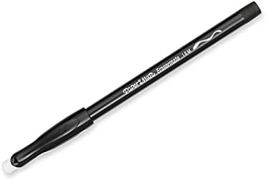 Paper Mate EraserMate Pen, Medium Point, Black | Erasable | Box of 12, Pack of 12