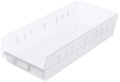 Akro-Mils 30158 Heavy Duty Plastic Shelf Bins, 18"x 8"x 4", Clear, 12-Pack