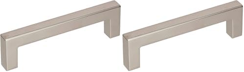 Amerock | Cabinet Pull | Polished Nickel | 3-3/4 inch (96 mm) Center to Center | Monument | 2 Pack | Drawer Pull | Drawer Handle | Cabinet Hardware