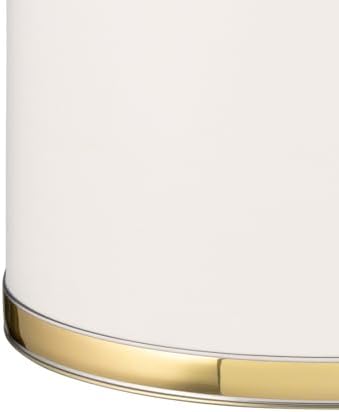 Kraftware 50274 Sophisticates W/Polished 14" Oval Waste Basket Wastebasket, White with Brass