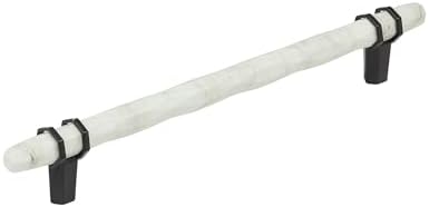 Amerock 8" Carrione Marble White/Black Bronze Drawer Pull